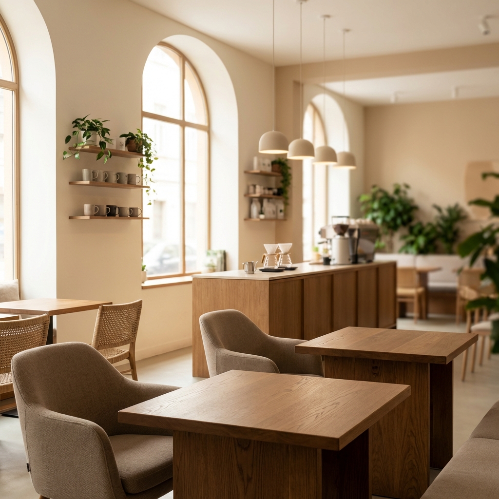 Interior acogedor de Biscotto café en Salamanca, Madrid