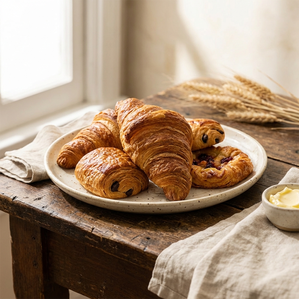 Croissants artesanales recién horneados - Biscotto